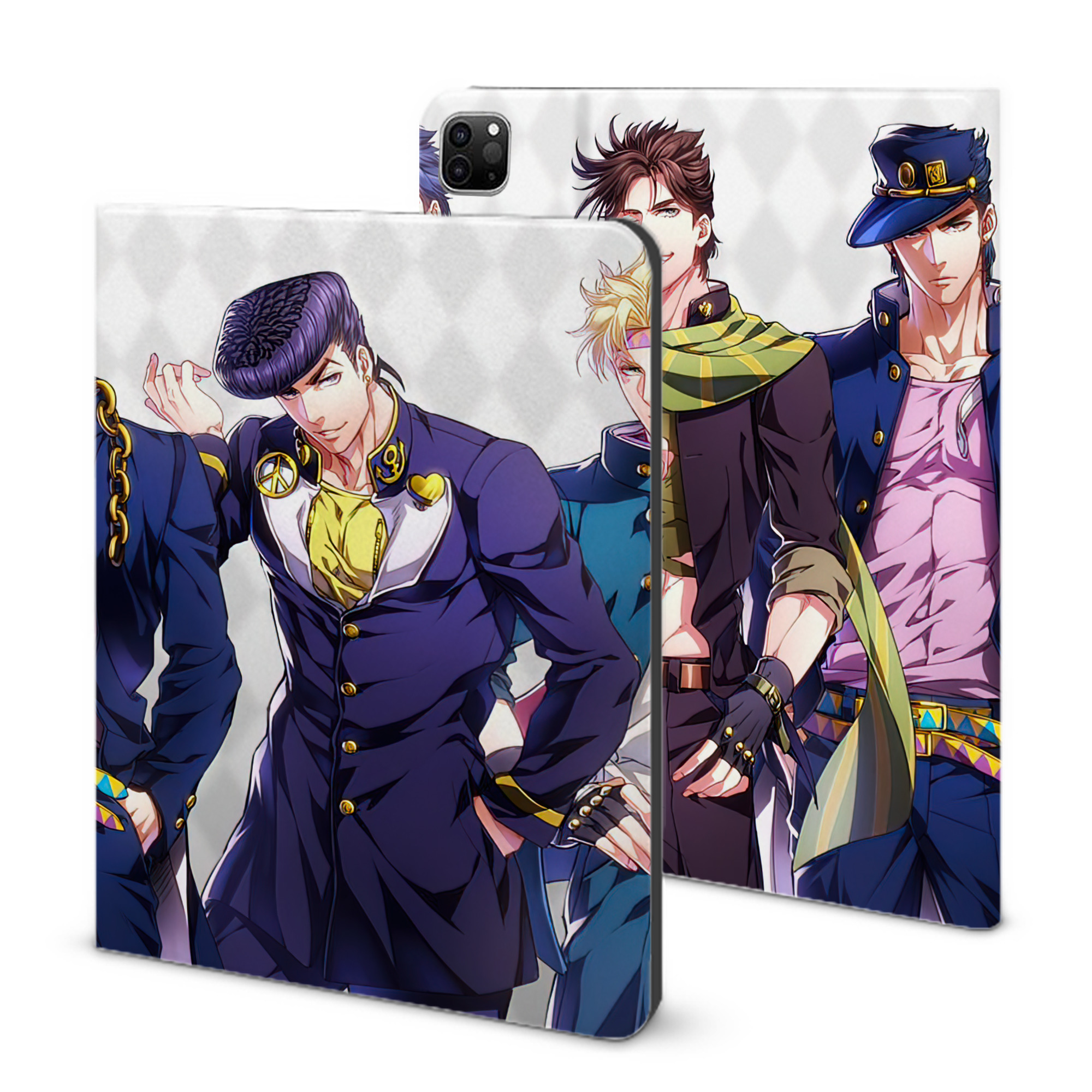 （画像用） ジョジョの奇妙な冒険 JoJo's Bizarre Adventure IPad ケース ブック型 PUレザー TPU 耐衝撃 軽量 薄型 ペン収納なし 全面保護 IPad 各モデル対応